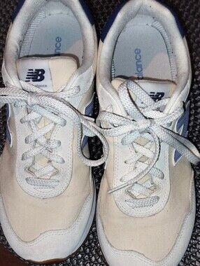 New Balance Women's Cream and Blue Runner Sneakers